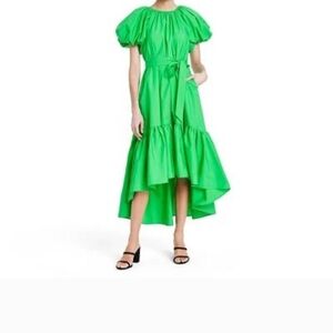 Christopher John Rogers Green High Low Dress